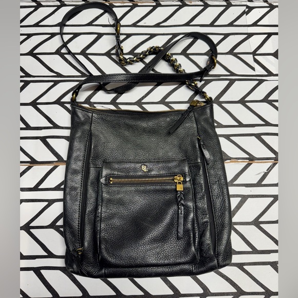 Elliot Lucca Black Leather Crossbody Bag - Picture 1 of 5